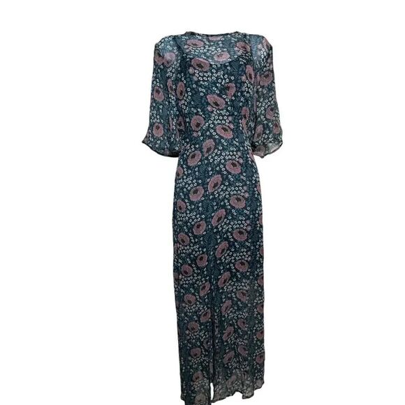 Natalie Martin Ramya Maxi dress size XS NWT includes slip flutter sleeves - Picture 2 of 13